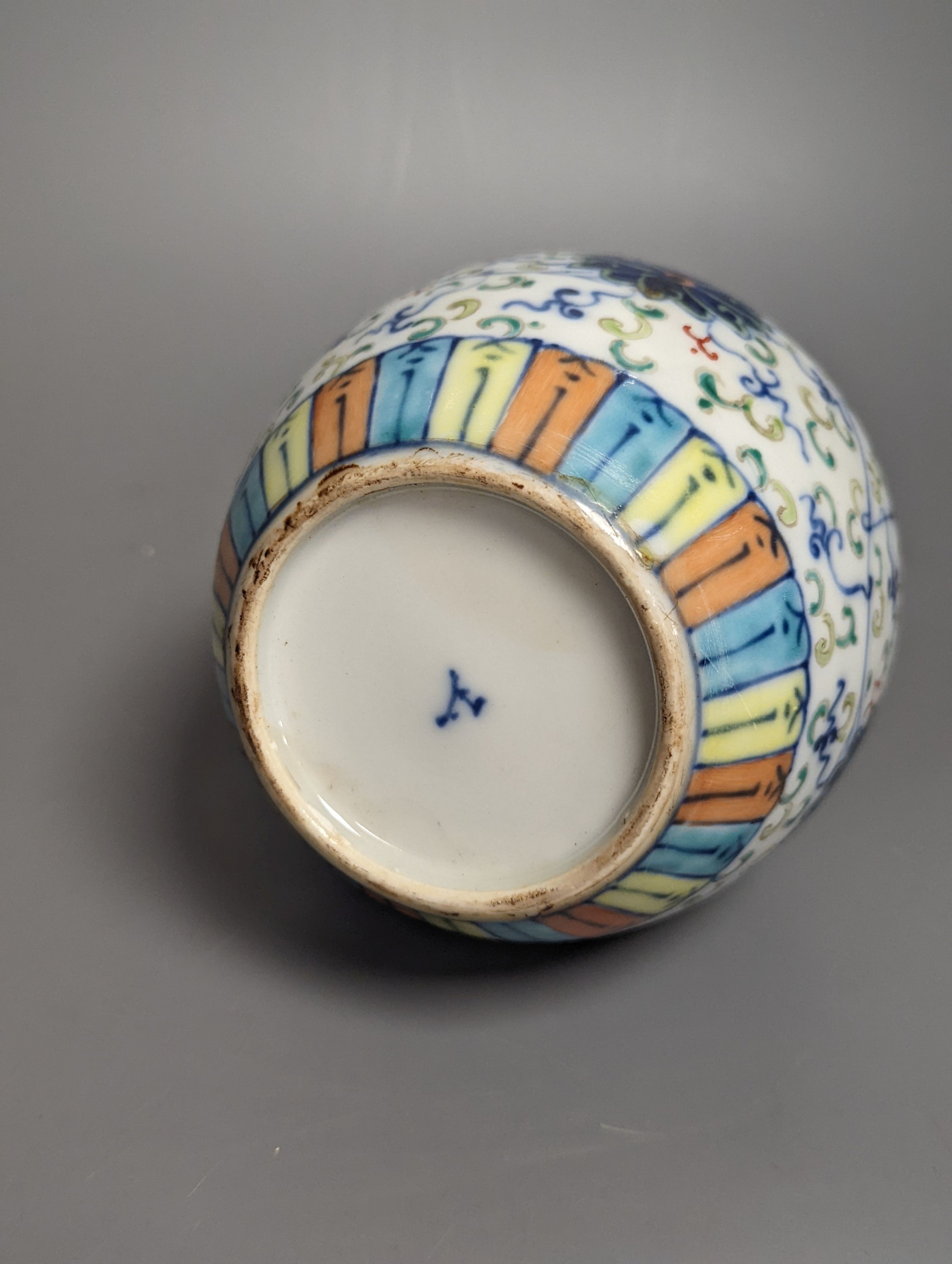 A Chinese doucai bottle vase, height 20cm